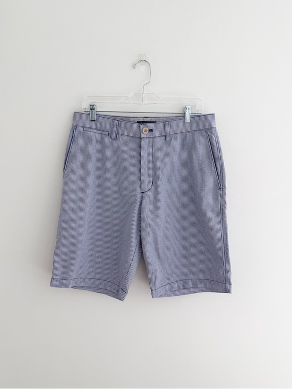 Banana Republic Aiden Shorts Blue White Stripe Tailored Summer Shorts Size 32